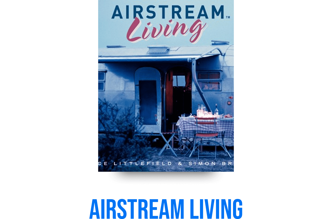 Cozy camping scene with Airstream trailer