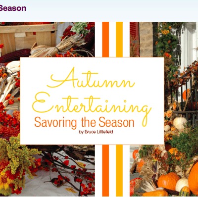 Autumn entertaining book cover with pumpkins