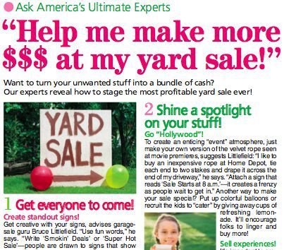 Profitable yard sale strategies and advice