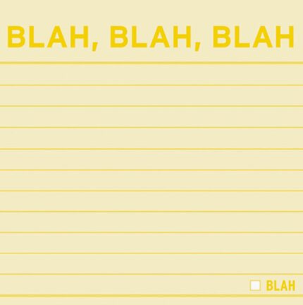 Minimalist design with yellow lines and text.