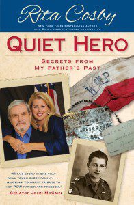 Collage of photos and letters on book cover