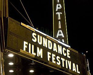 Illuminated Sundance Film Festival sign