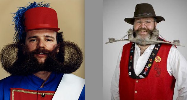 Two men showcasing styled beards