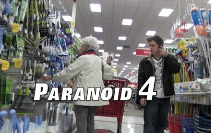 Shopping aisle scene with text overlay