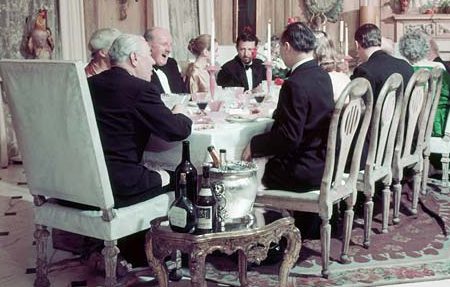 Guests enjoying a sophisticated evening meal