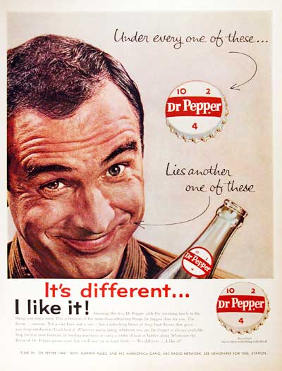Retro Dr Pepper promo with bottle cap