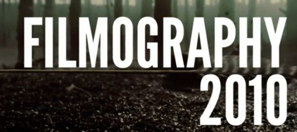 Filmography 2010 text over forest background