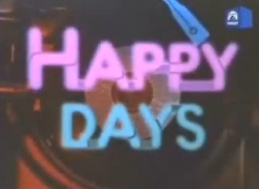 Colorful "Happy Days" neon sign