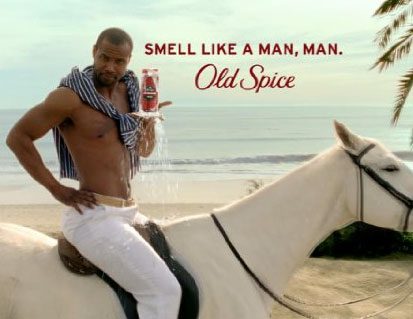 Old Spice advertisement with man on horse