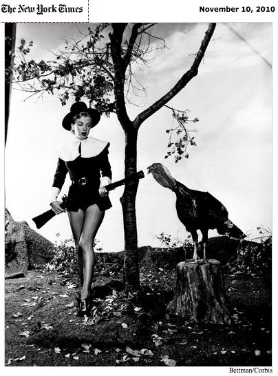 Pilgrim costume and turkey interaction