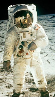 Moon exploration in a spacesuit