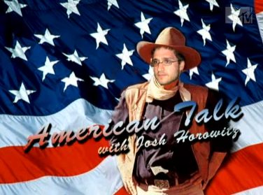 Cowboy in front of American flag
