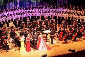 Musicians and singers in concert