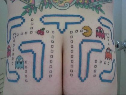 Retro Pac-Man tattoo design