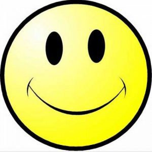 Happy face symbol with bright yellow color.