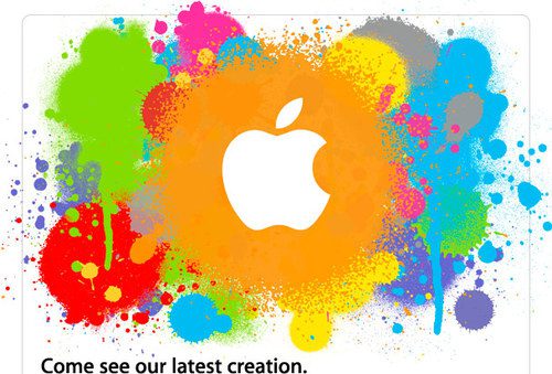 Apple logo with colorful paint splashes