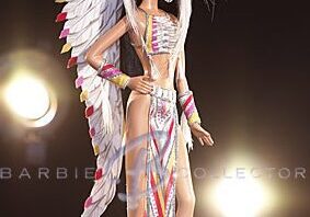 Feathered headdress Barbie with spotlights