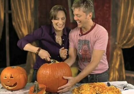 Creative pumpkin carving activity at home