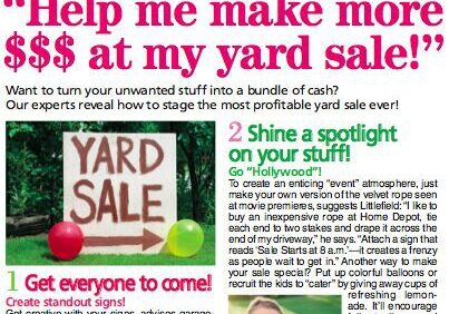 Profitable yard sale strategies and advice