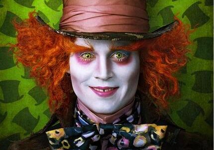 Eccentric character holding a teacup