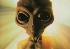 Alien figure with glowing background
