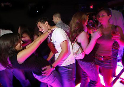 Group enjoying a lively dance floor