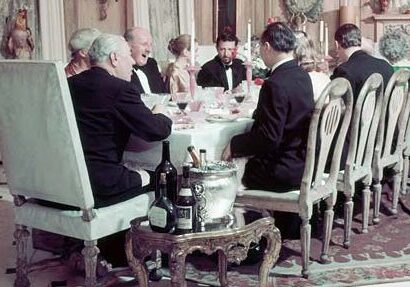 Guests enjoying a sophisticated evening meal