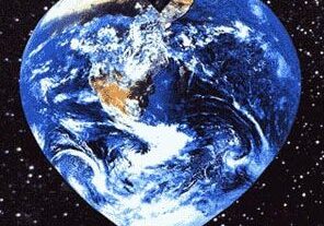 Planet Earth shaped like a heart