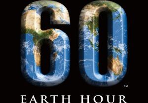 Earth Hour 60 logo on black background.