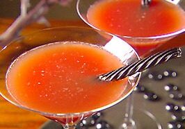 Fruity cocktails in elegant glassware