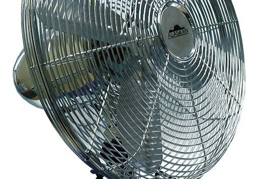 Vintage-style chrome table fan