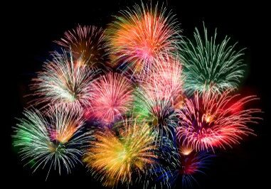 Colorful fireworks display against night sky