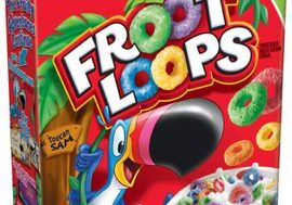 Kellogg's Froot Loops breakfast cereal packaging