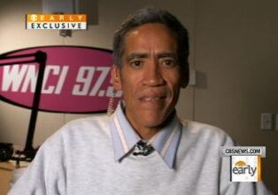 Interviewee at radio station studio