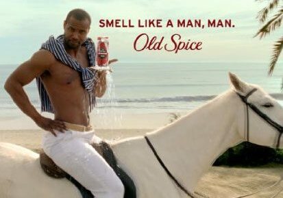 Old Spice advertisement with man on horse