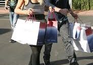 Shoppers with multiple shopping bags