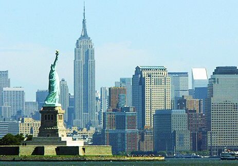 New York City skyline and Statue of Liberty