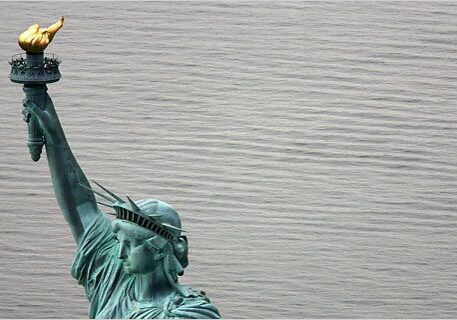 Close-up of Statue of Liberty from above