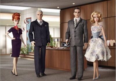 Retro office dolls in formal attire