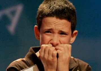 Anxious child during competition