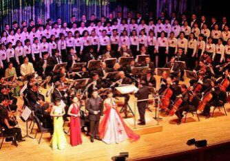 Musicians and singers in concert