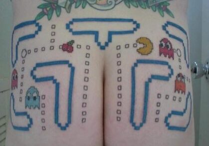 Retro Pac-Man tattoo design