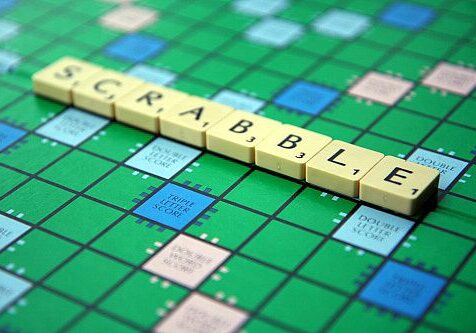 Word game with Scrabble tiles