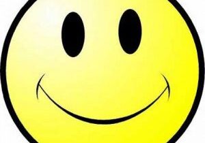 Happy face symbol with bright yellow color.