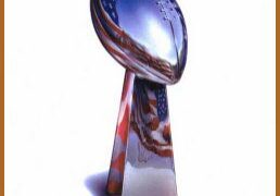 Football trophy with American flag design