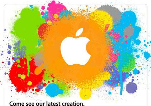 Apple logo with colorful paint splashes