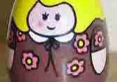 Cute doll-themed egg decoration